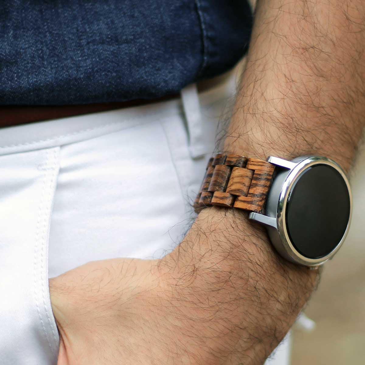 22mm - Gabonese Zebrawood (Android Wear/Pebble)